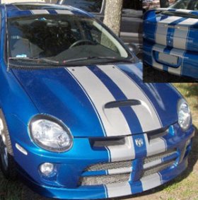 Dual Rally Racing Stripe stripes graphics fit Dodge Neon SRT-4