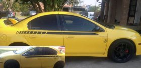 Strobe Style Side body graphics decals stripes fit Dodge Neon