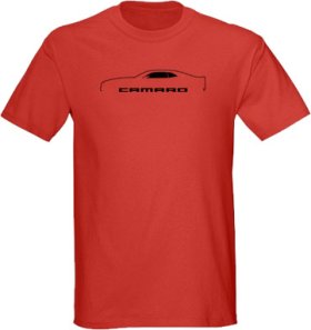 T Tee shirt with 2010 Chevy Camaro vehicle outline RS SS