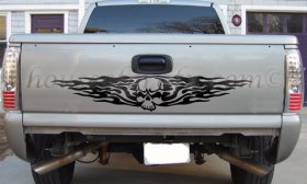 Flaming skull Truck tailgate decal decals graphics F150 Dodge