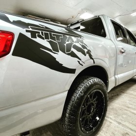Bedside Splash Ripped Graphic Vinyl Decal Fits any model Nissan Titan 2015 2016 2017 2018 2019 2020 2021