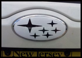 2012 Impreza WRX hatchback Star Frt & rear emblem overlay decals