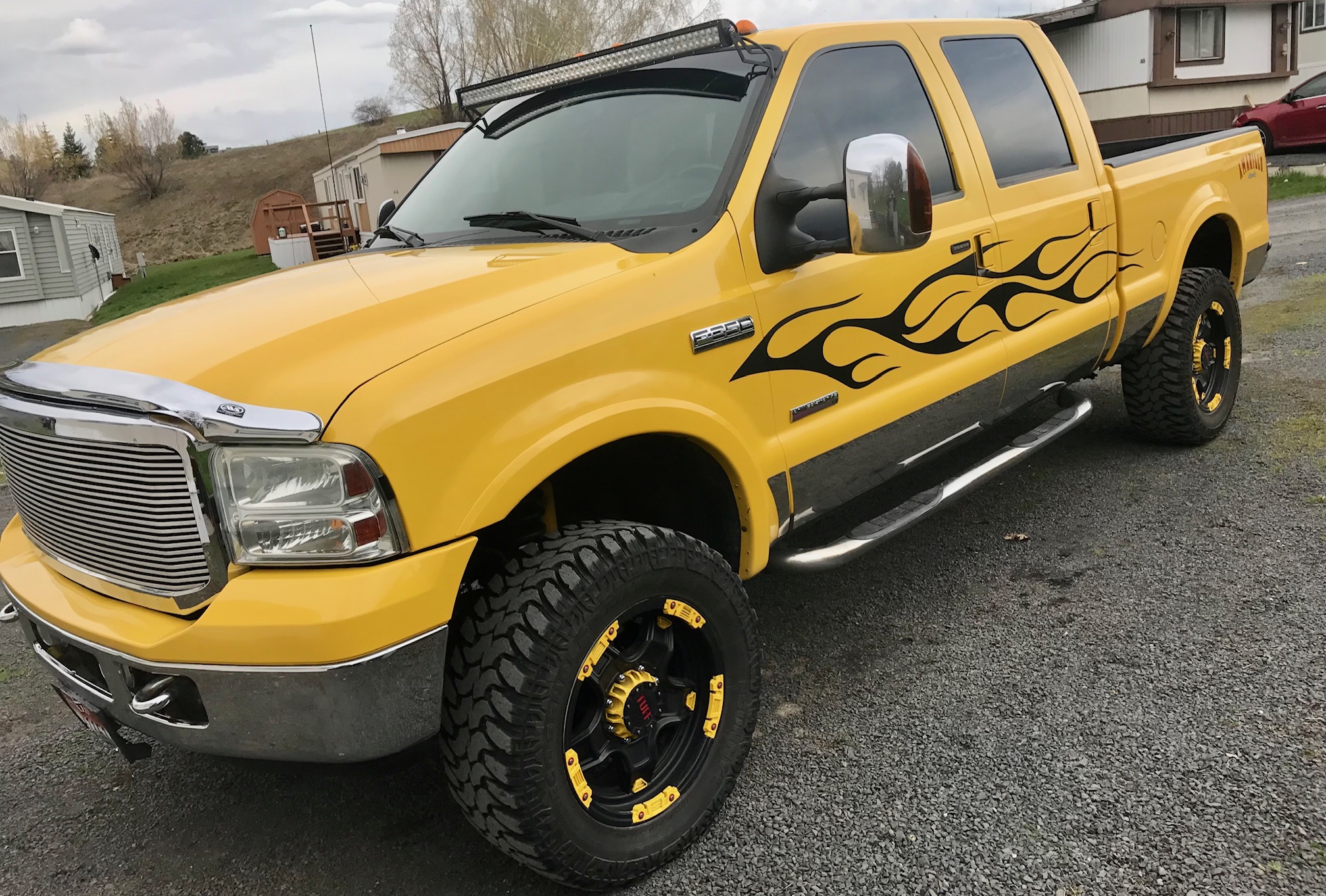 Pair of retro old school universal Style Car Truck Horse Trailer Boat Flame flames decals graphics fit Truck Car Dodge Chevrolet Nissan Toyota Ford Tesla