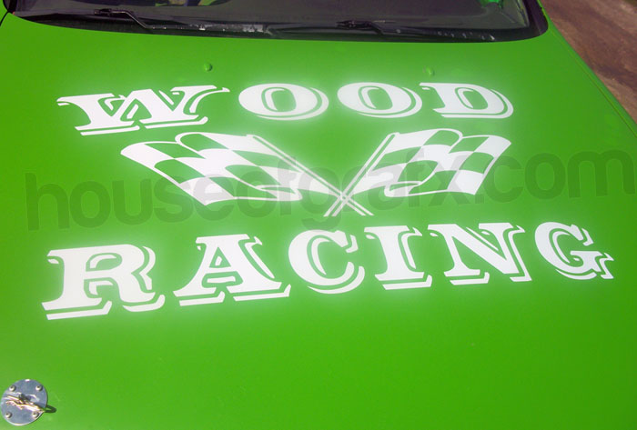 Huge Custom NAME Racing checkered flag decal decals graphic