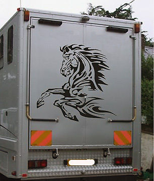 46"x50" Flaming horse Horses tribal graphic decal decals