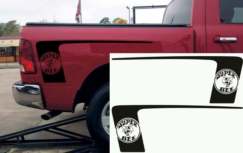 2009 & up Dodge Ram Bedside Hockey Stripes Graphics