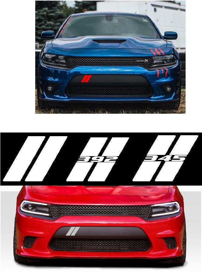 Small bumper hash hashes stripes stripe vinyl graphic sticker decal fits Dodge Charger Hellcat Daytona 392 345