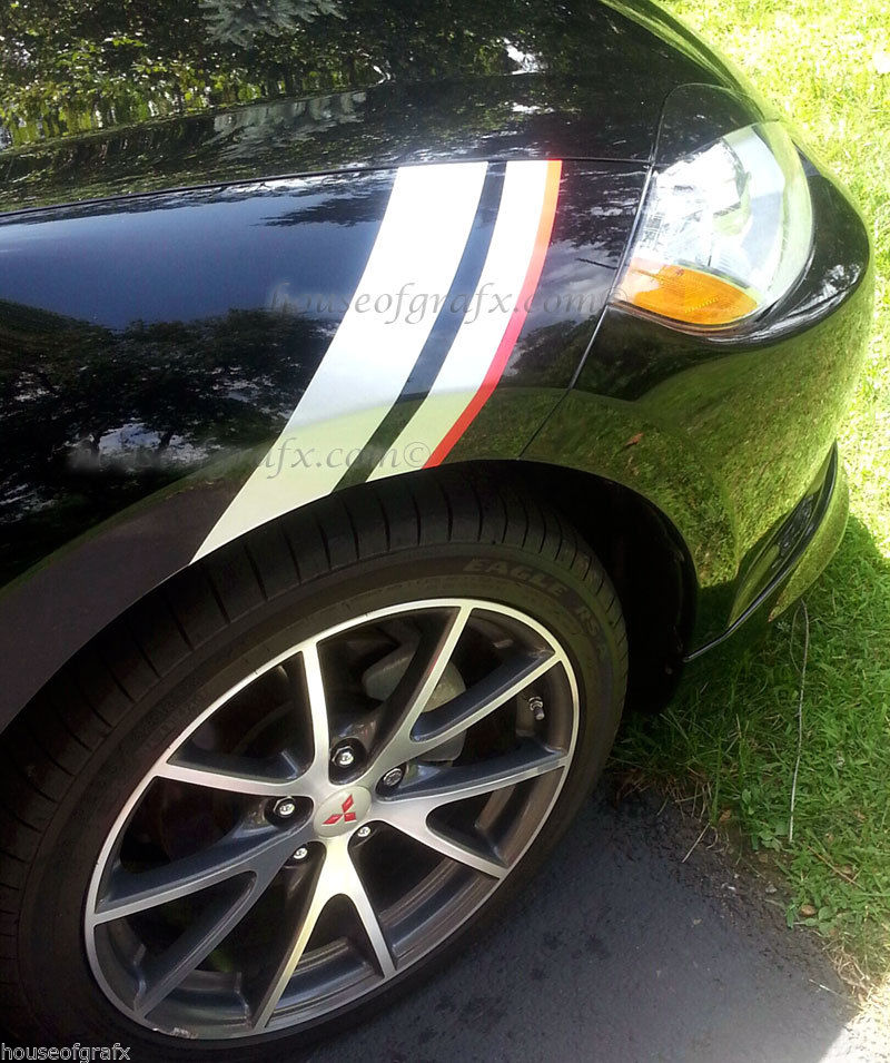 2 Color Mitsubishi Eclipse Galant fender Stripe Stripes graphics