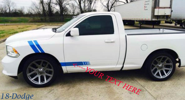 4 piece Lower door Rocker & fender hash stripe stripes decals fit Dodge Ram 1500 2500 4x4