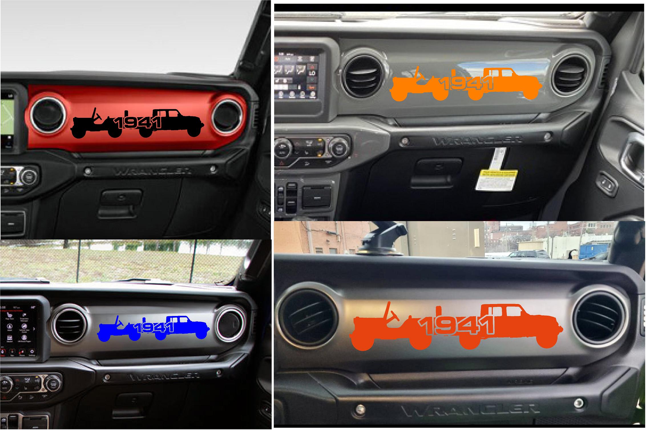 1941 dash sticker decal fits any model 2018-23 Wrangler 2020-2023 Gladiator Rubicon JLU Sport Sahara Willys