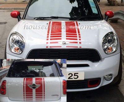 Gradient Bonnet & Boot Stripe Stripes Graphics fit R60 2011 2012 2013 2014 2015 2016 Mini Countryman