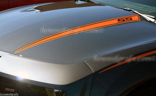 Hood Cowl decals spears stripes fit 2010-13 Chevy Camaro