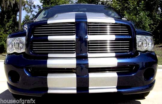 Plain Solid 11" dual vinyl Stripes Stripe Graphics fit Dodge Ram 1500 2500 Dakota Hemi