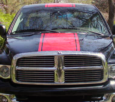 22" Rally stripe stripes Graphics decal fits ANY Dodge Truck