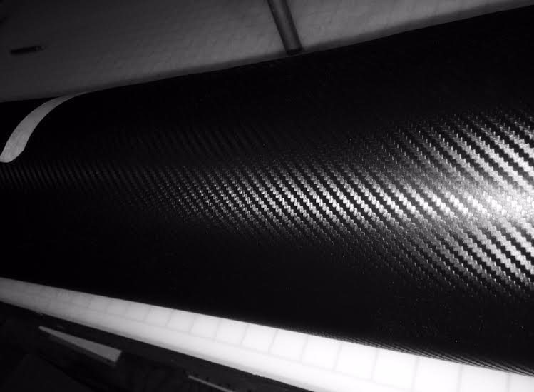 Universal 8" Black Carbon Fiber Weave Racing Stripe Stripes