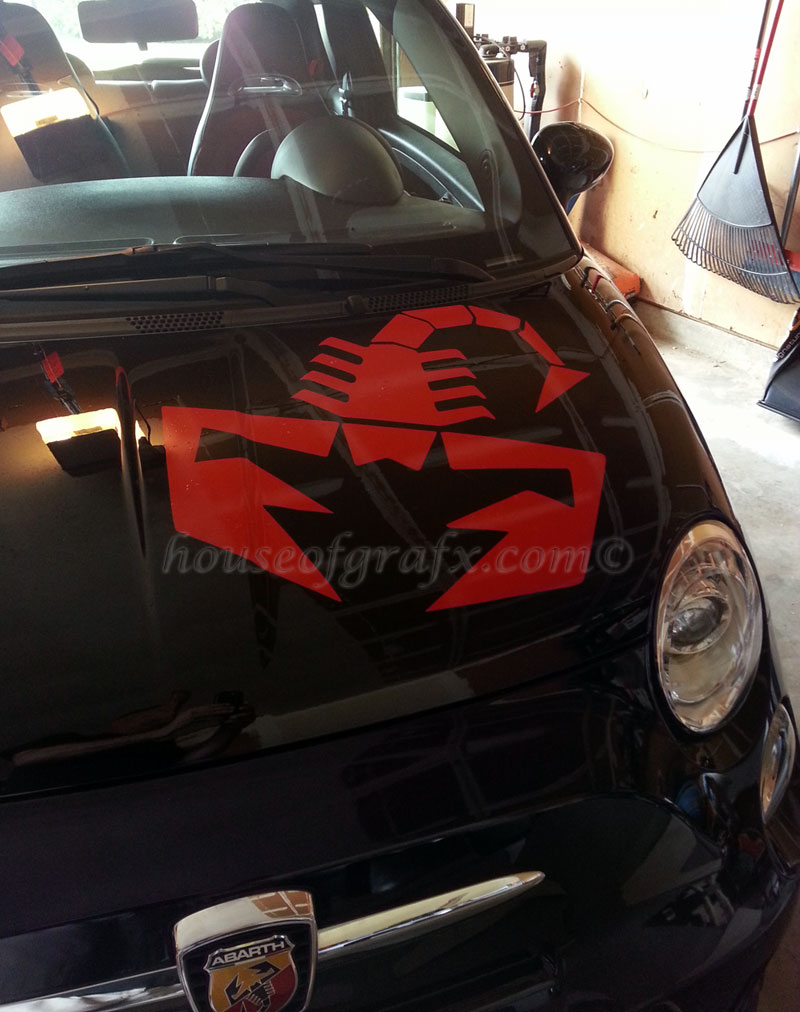 Set of 4 Scorpion Scorpions decal decals vinyl graphics stickers fits any Fiat 500 Abarth 500c