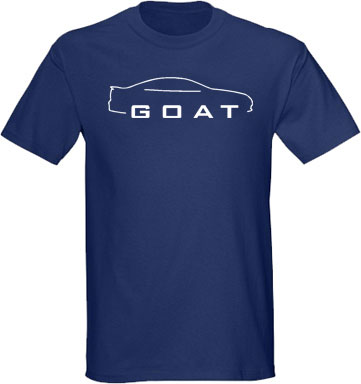 Tee T shirt with GOAT Pontiac GM GTO classic muscle car v8 hp