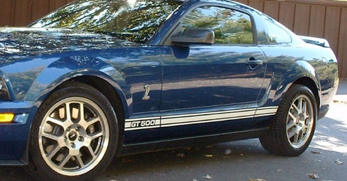 Mustang GT500 GT 500 side body rocker panel decal decals sticker