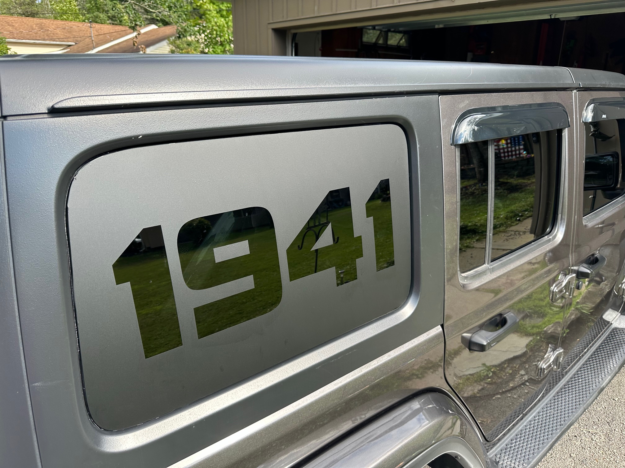 Houseofgrafx SOLID style 1941 rear cap glass window vinyl decal decals graphics stickers compatible only with 4 door Wrangler Sahara Rubicon JL JK Sport 4x4