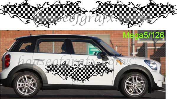 Ripped Checkered Body decal decals graphics Universal Countryman