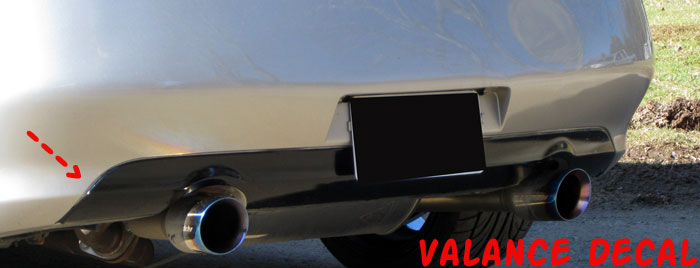 Infiniti G35 coupe Rear Valance overlay decal decals