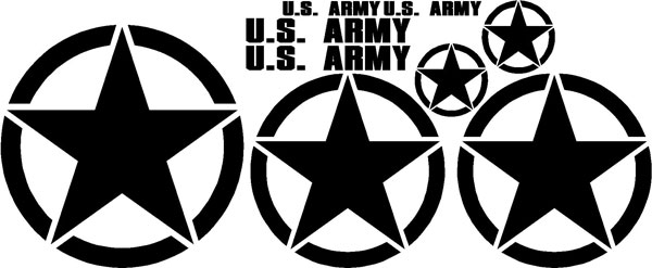 USA hood decal to restore willys us army military M37 M38 jeep BLOCK WHITE 4 prs 