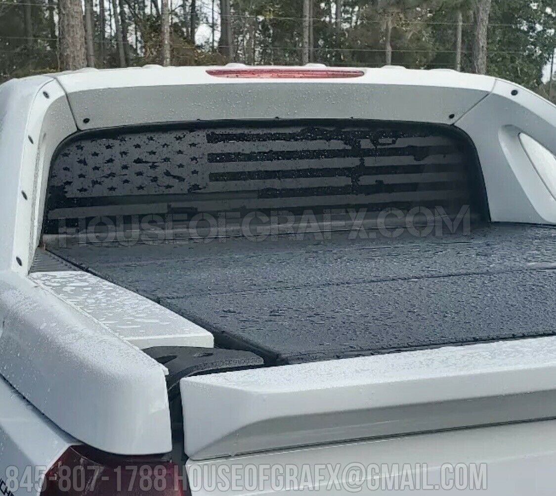 Distressed Ripped American Flag Window decal Chevrolet Avalanche