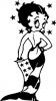 Betty Boop with American Flag decal decals sticker