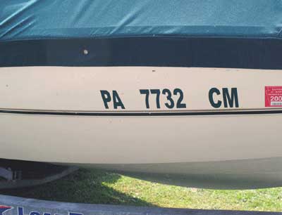 Personalized boat registration vinyl numbers decals decal - Click Image to Close