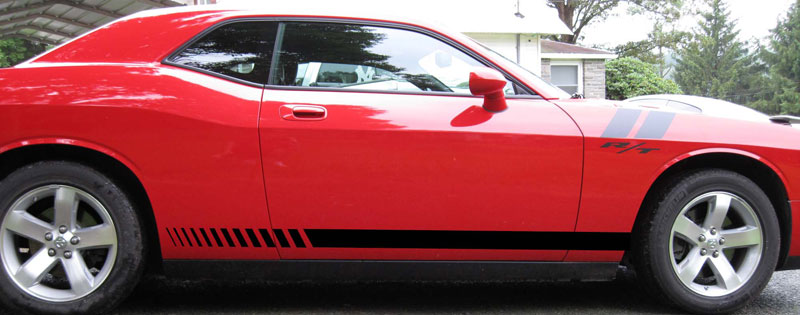 Strobe Gradient Faded lower door rocker stripe stripes decal decals graphics fits any year & model Dodge Challenger
