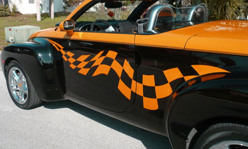 Checkered Checkers body graphics decals decal truck car boat