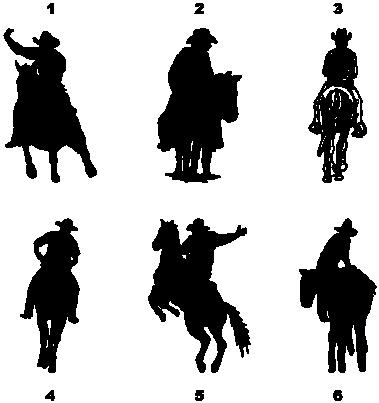 Cowboy on horse horses vinyl decal decals sticker stickers