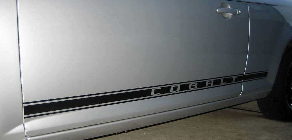 Chevy Chevrolet Cobalt rocker stripe stripes decal decals SS