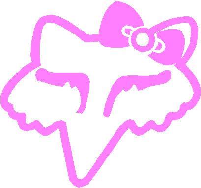 Foxy girlie fox head with bowtie racing vinyl decal