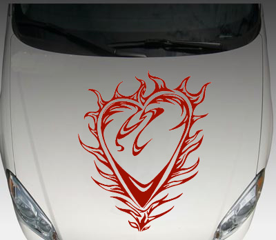 Tribal heart car truck HOOD decal decals graphic sticker