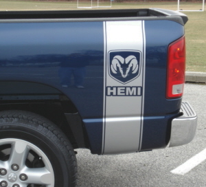 Pair of truck bedside stripe stripes vinyl decals graphics fits any 2008 2009 2010 2011 2012 2013 2014 2015 2016 2017 2018 2019 2020 2021 2022 2023 Dodge Ram 1500 2500