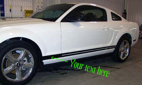 Your Text Rocker panel decal decals stripe fits Ford Mustang