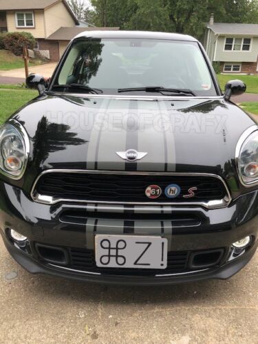 Matte Black Bonnet & Boot Pin Stripes Vinyl Decals For Mini One / Mini Cooper