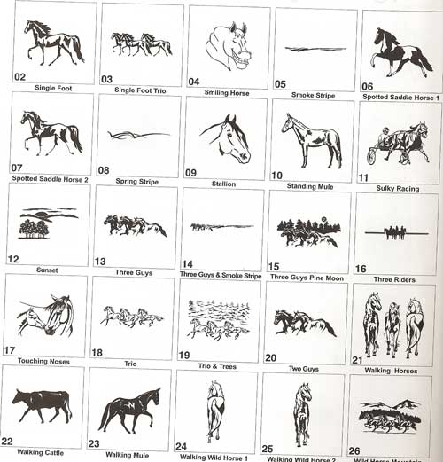 Horse Stallion Sulky Spotted Mule decal decals sticker