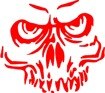Crazy Evil Skull vinyl hood decal sticker graphic sticker