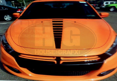 Hood Strobe Gradient Stripe decal graphic fits any Dodge Dart