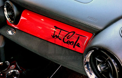 JC Signature dash decal graphic sticker fits any Mini Cooper