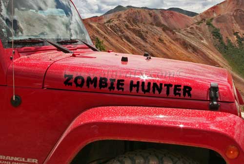 Zombie Hunter Apocalypse Response Team Jeep Hood Decal