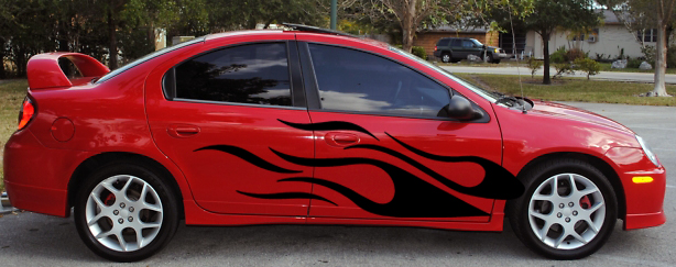 Flame flames flaming side body decal decals fit Dodge Chevy Ford