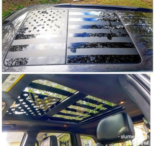 Dual pane panoramic sunroof distressed flag decal decals fits any model 2014-2021 Jeep cherokee trailhawk