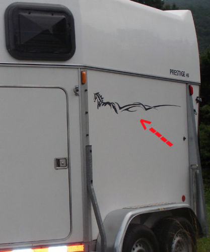 Running horse w/ tribal truck trailer horses decal decals 10x60