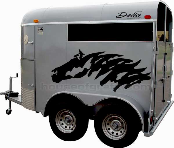 Scribble Horse Head Truck Trailer Farm Decal Decals Graphics