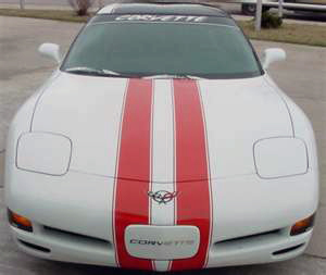 Dual Racing Rally Stripe Stripes with pinstripe vinyl decals graphics fit any year Chevy Chevrolet Corvette